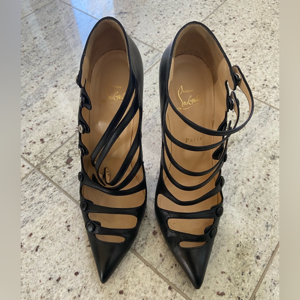 Christian Louboutin Viennana 120mm Black kid Euro size 40.5 - Picture 2 of 6